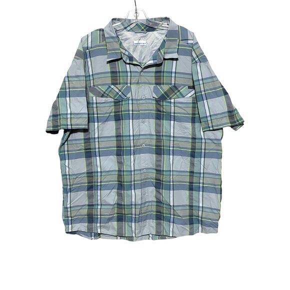 Columbia Omni Shade Sun Protection Button Down Plaid Gorpcore Shirt Mens XXL - Picture 1 of 8